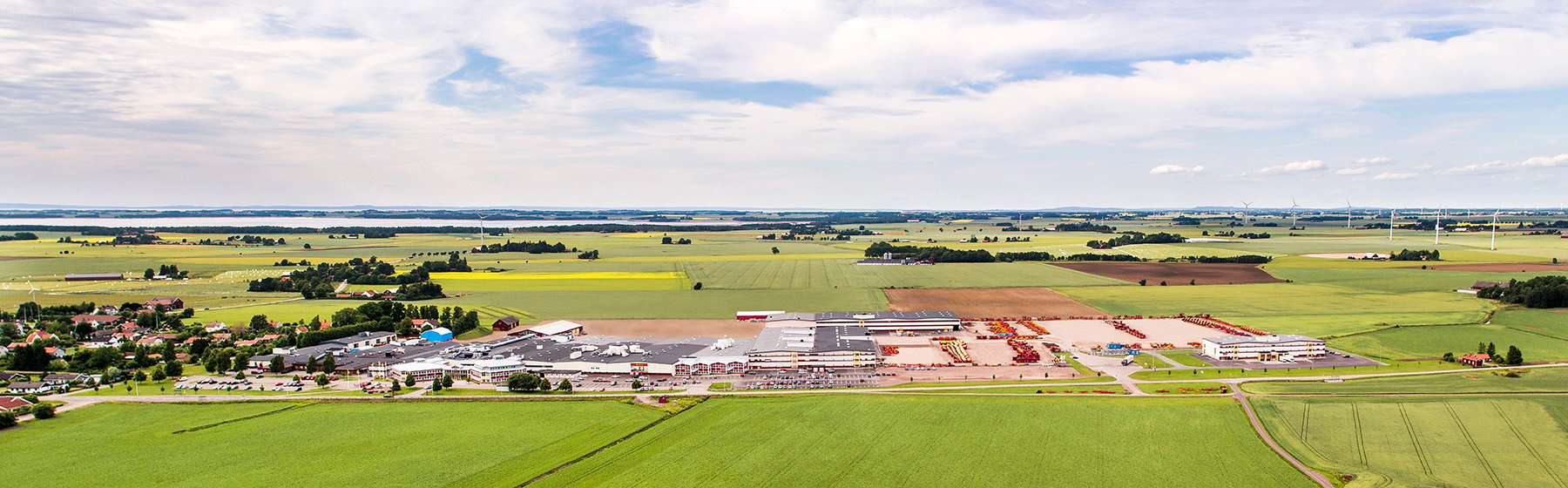 La fábrica de Väderstad desde el cielo