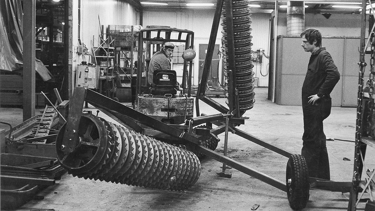Test af tromle i 1976