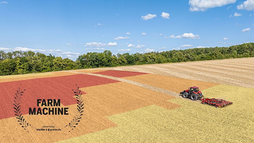 Prescription map tillage, with the award logo "Farm Machine"