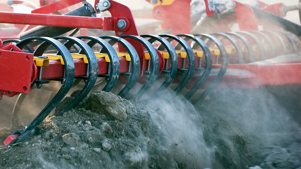 Close-up of Väderstad CrossBoard working the soil
