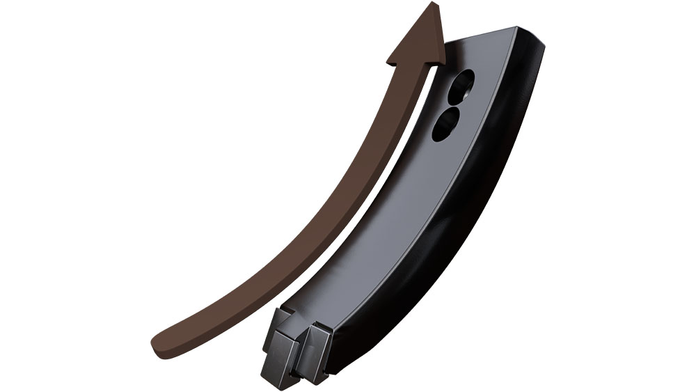 Rendering showing the flat surface of a Väderstad Marathon point