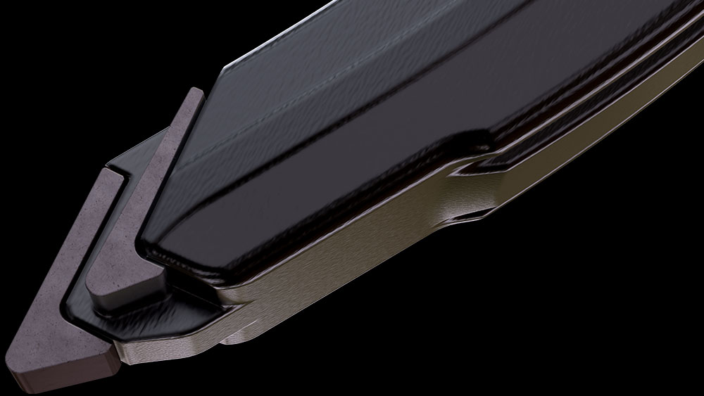 Rendering of Väderstad Marathon point with tungsten carbide folded around the tip