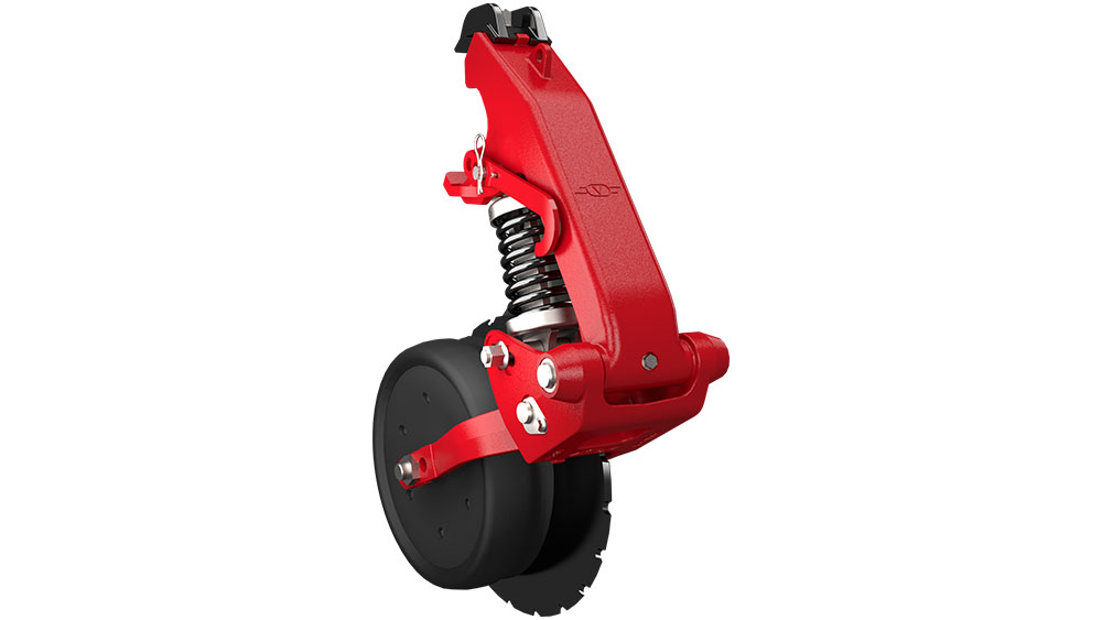 Spring damper fertiliser coulter