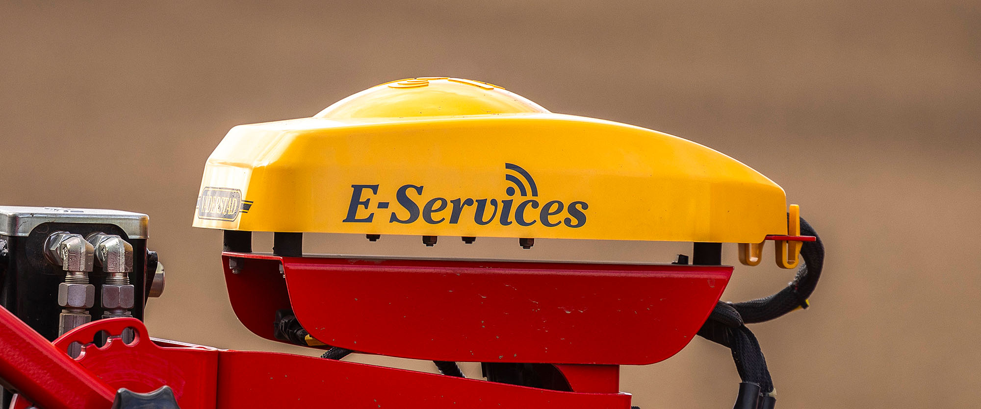 E-services logo on a Väderstad machine