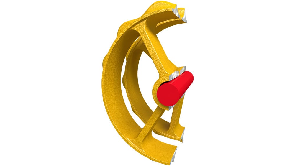 Rendering of loose rings on a roller
