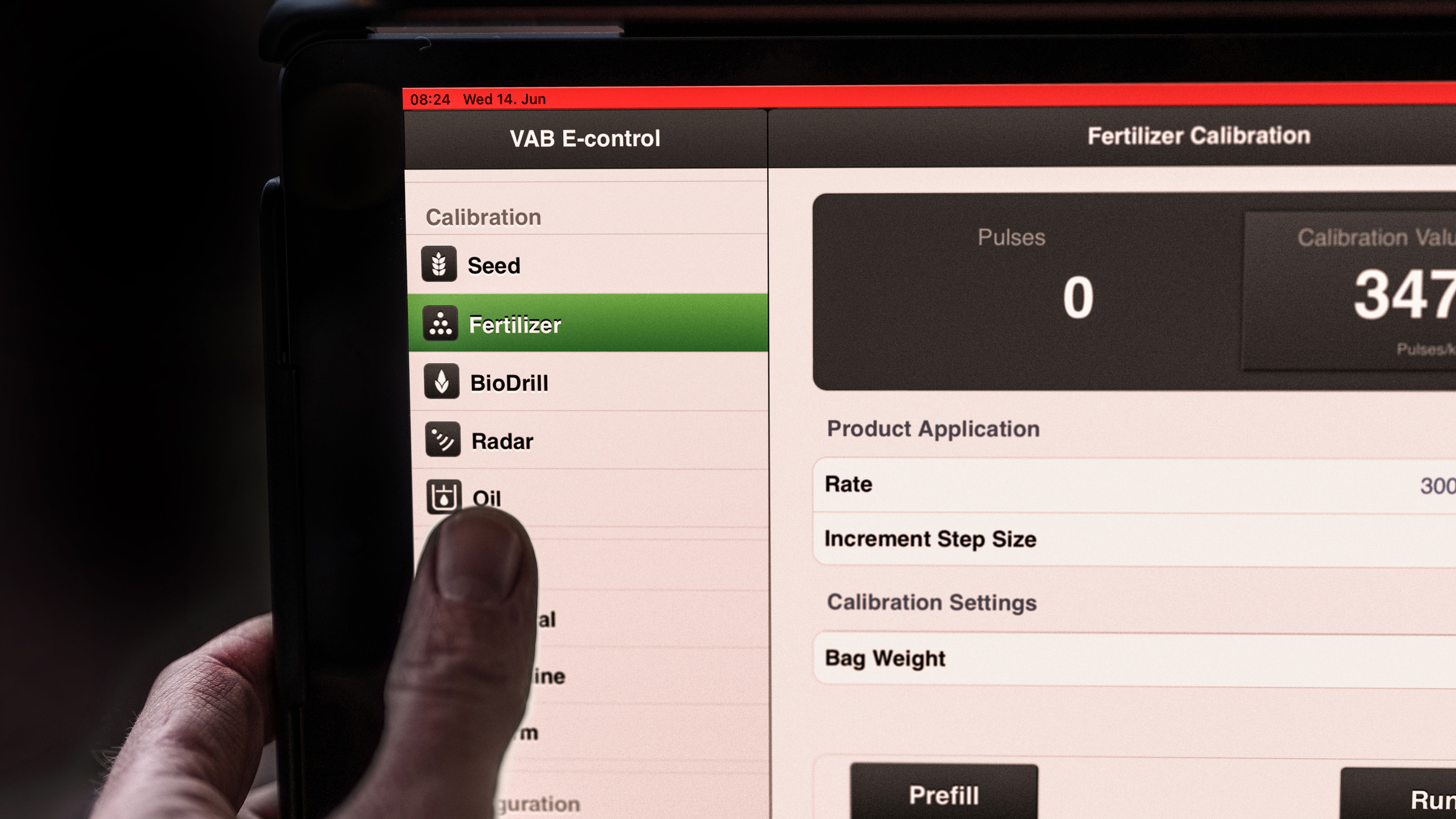 Pantalla del iPad con E-Services