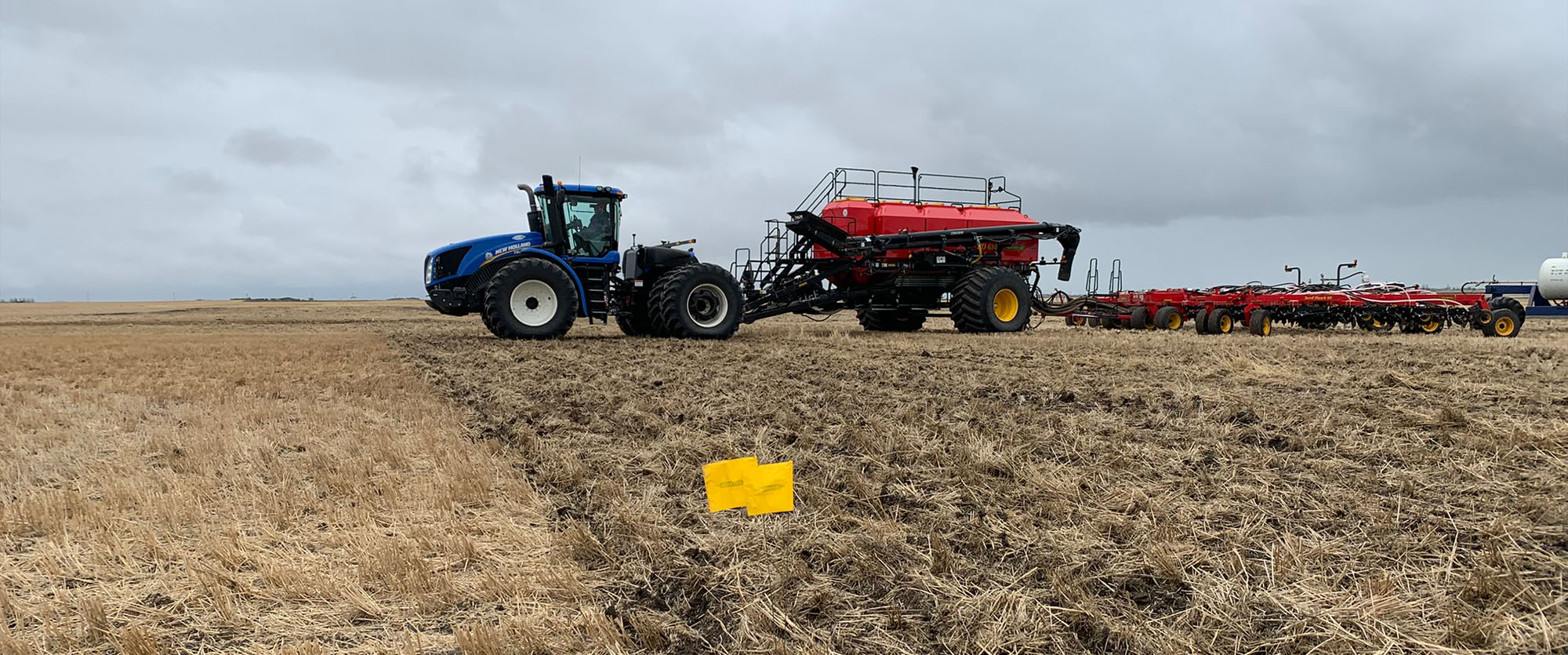 Väderstad Seed Hawk in the field during the Canola and wheat seeding rate trial