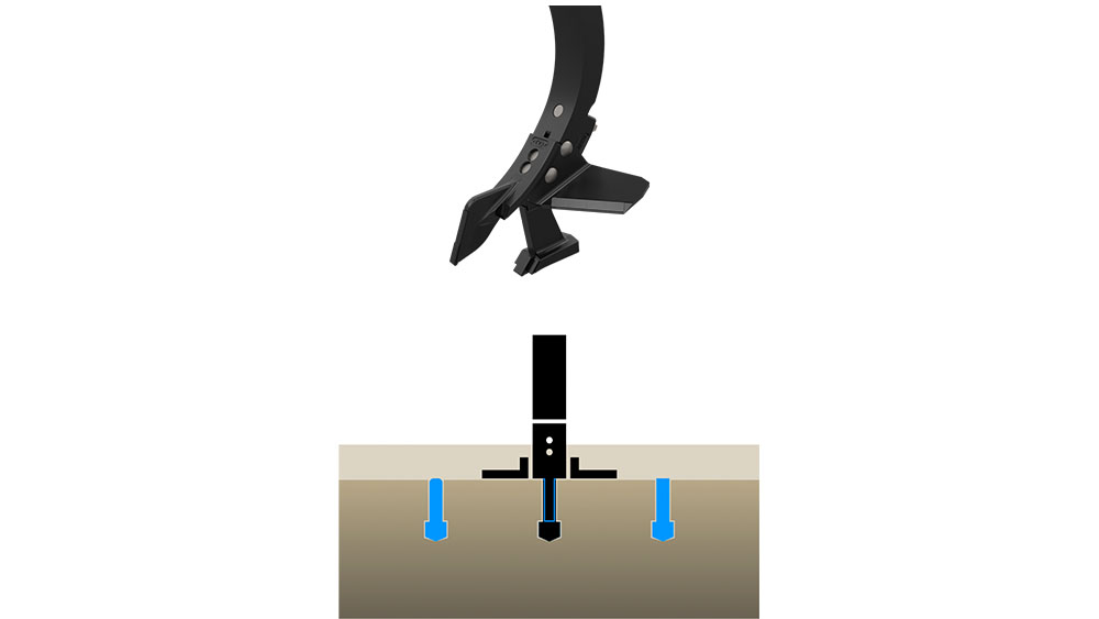 Illustration of Väderstad BreakMix point with wing shares and DeepLoosening