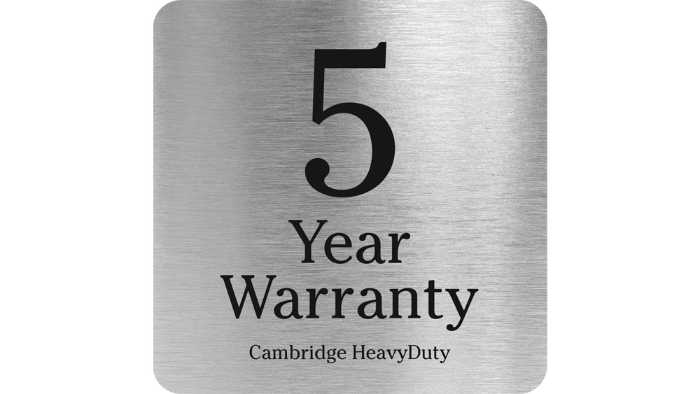 5 year warranty on Väderstad Cambridge HeavyDuty