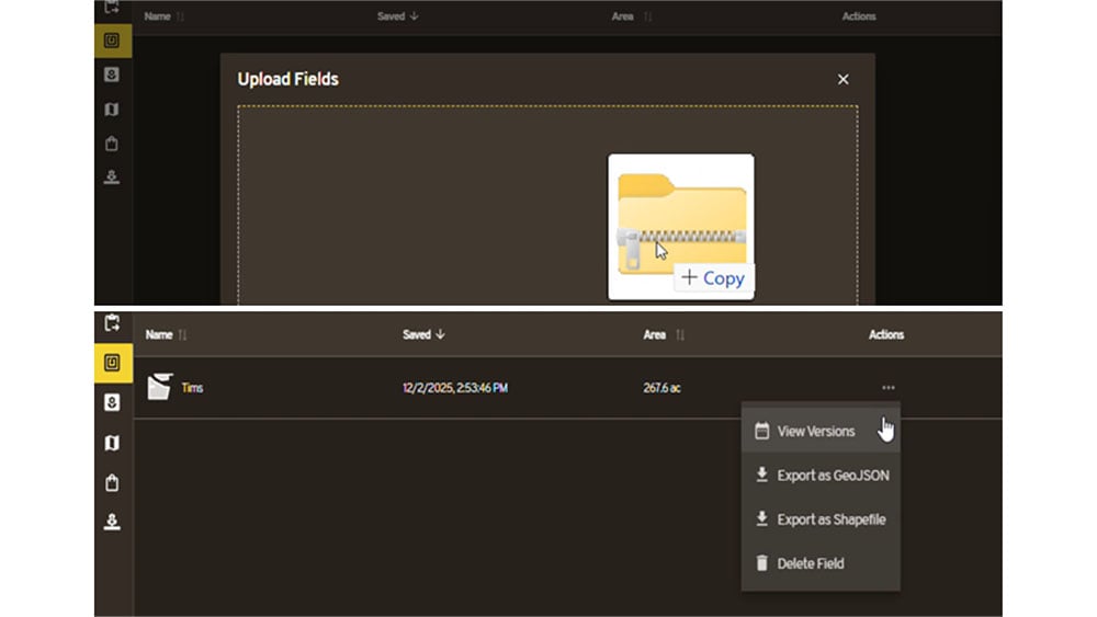 Boundary import in Väderstad iCon