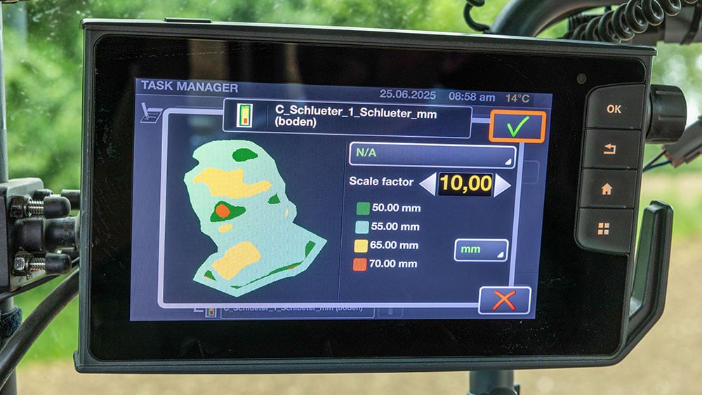Fält med variabel sådjup i Väderstad E-Control