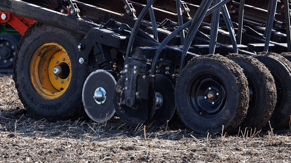 Close-up of the Väderstad Dakota row unit