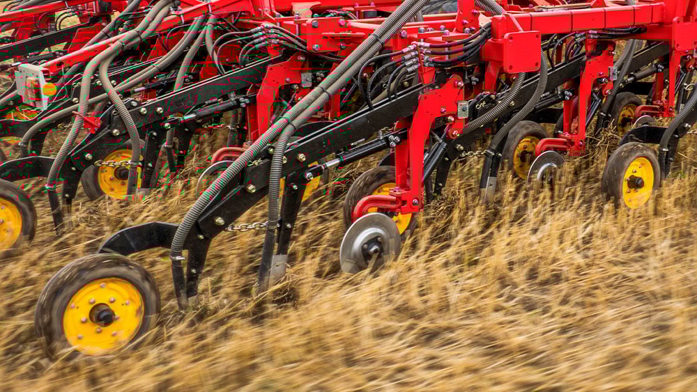 Close-up of the Seed Hawk coulter in the field.
