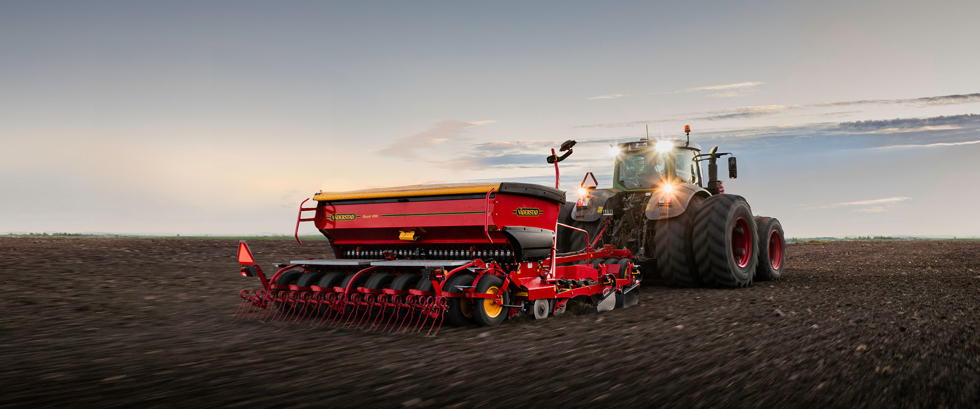 Väderstad Rapid seed drill in field