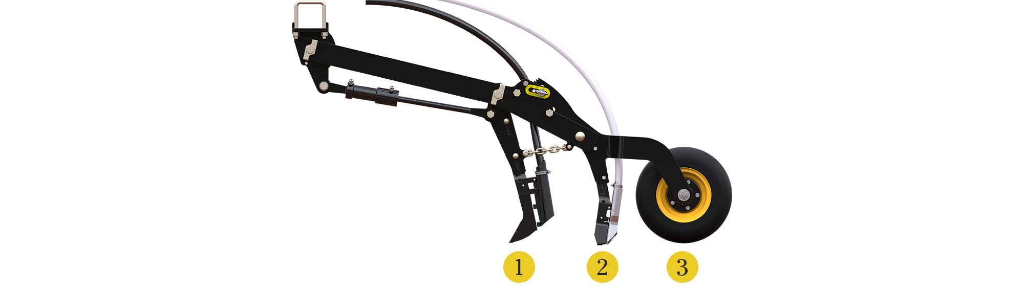 Rendering of the Seed Hawk coulter, with the parts numbered