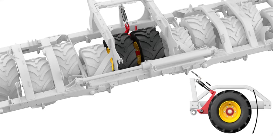 Väderstad Spirit hidraulikusan állítható középső kerekek