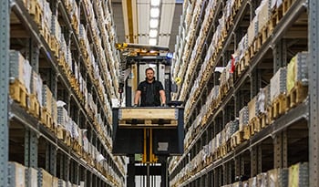 Man in forklift