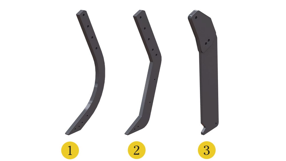 Illustration of different Wil-RIch 357 Inline Ripper tines